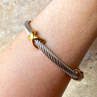 X Gold & Silver Steel Bracelet
