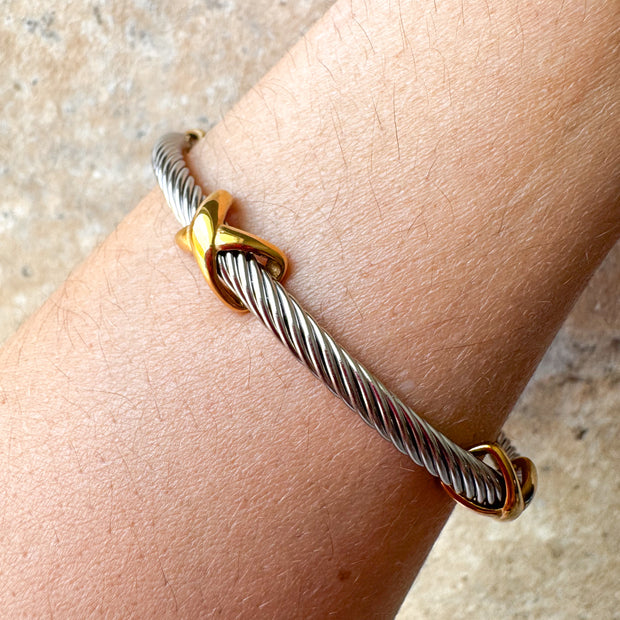 X Gold & Silver Steel Bracelet