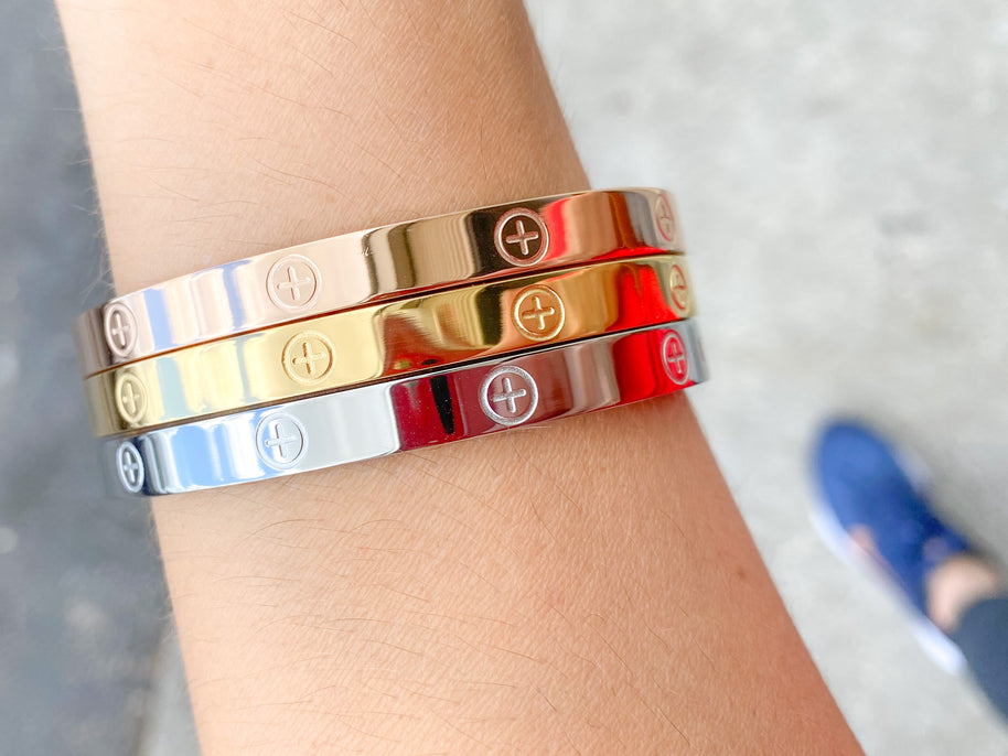 3 Screw Bracelets Pair