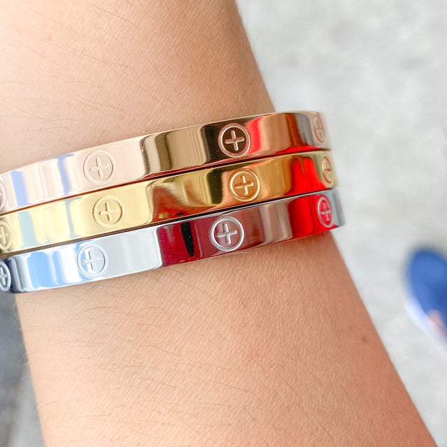 3 Screw Bracelets Pair