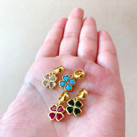 Blue, Clear, Pink and Green Different Clover Crystals Charms