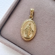 Miracle Virgin Medal 18k Solid Gold Hollow Charm