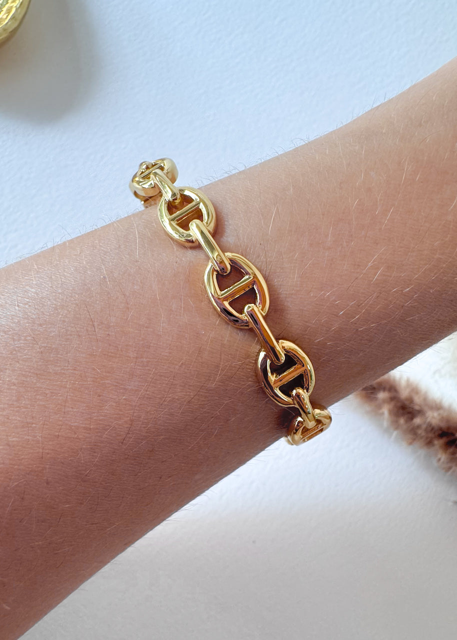 Puffed Mariner Rigid Steel Bracelet