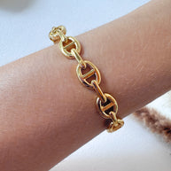 Puffed Mariner Rigid Steel Bracelet