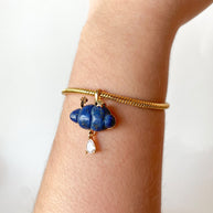 Lapislazuli Cloud Drop Golden Bracelet