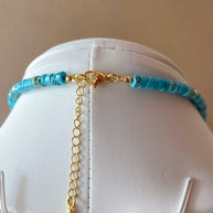 Big Golden Sun Charm in a Turquoise Agata Necklace