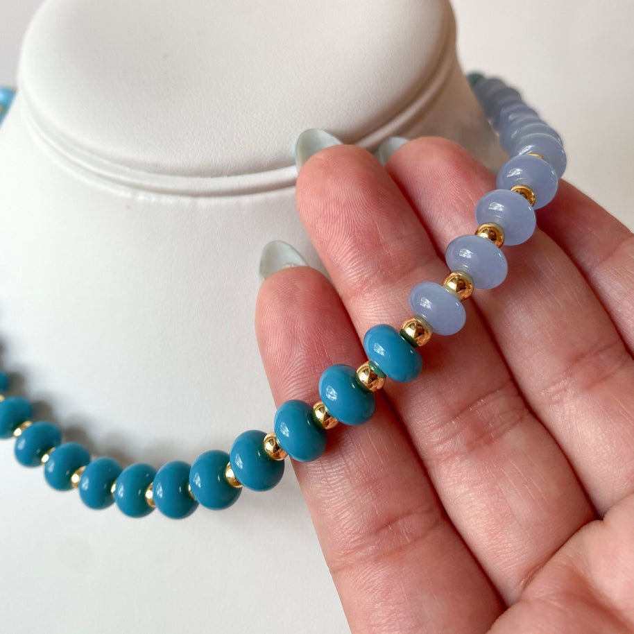 Blue Degraded Beads Necklace