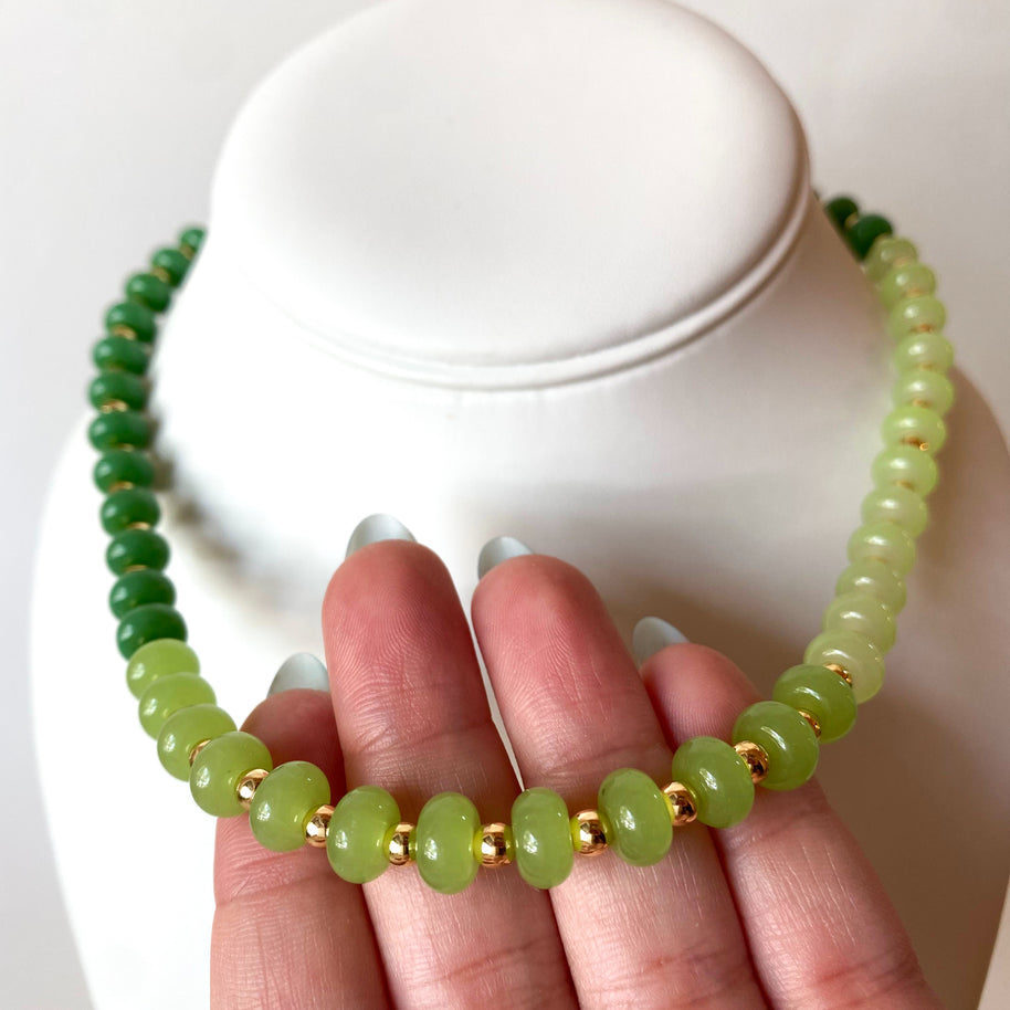 Green Degraded Beads Necklace