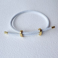 White, Blue and Gold 2 Styles of Leather Adjustable Bracelets
