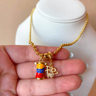 Venezuelan Greca and Faith Charms Necklace