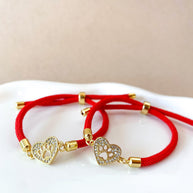 Shiny Dog Paw 🐾 Charm Red Bracelet