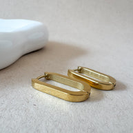 Oval Large Plain Golden Steel Hoops