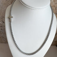Silver Cross Style Large Necklace