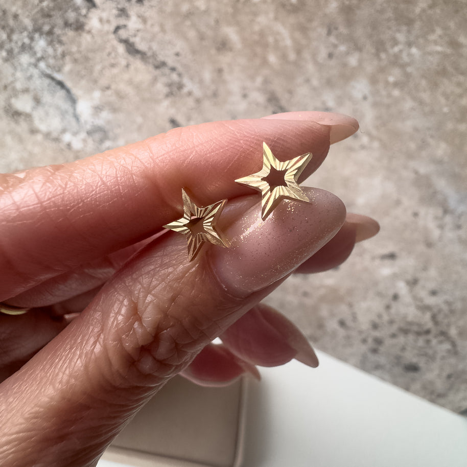 Stars Topitos 18K Solid Gold Earrings