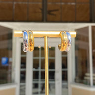 2 Gold Medium Steel Earrings