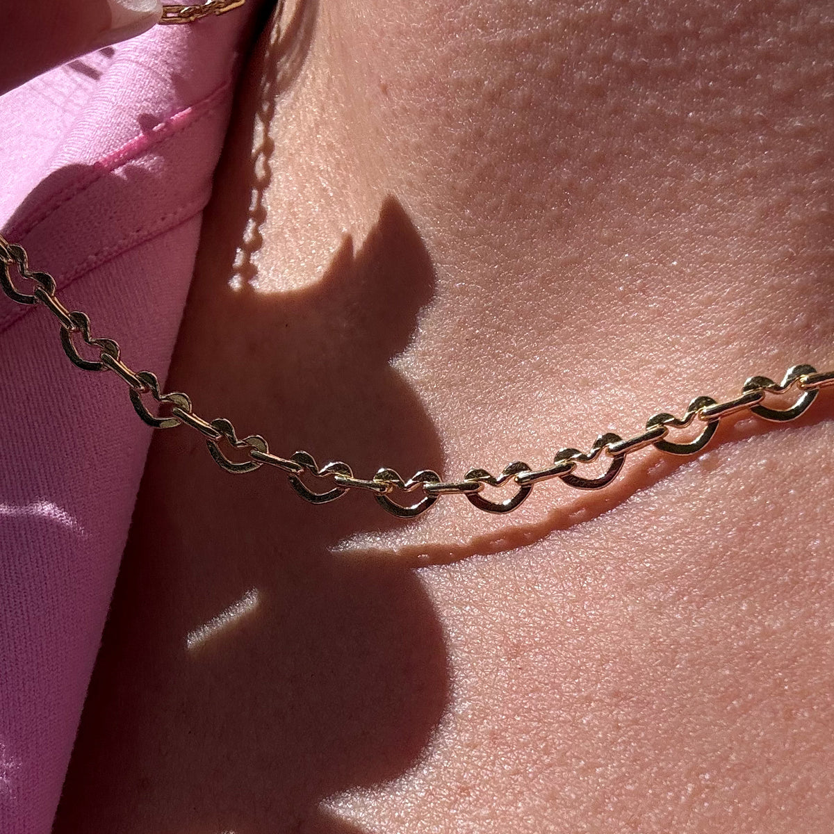 Golden Hearts Pattern Necklace