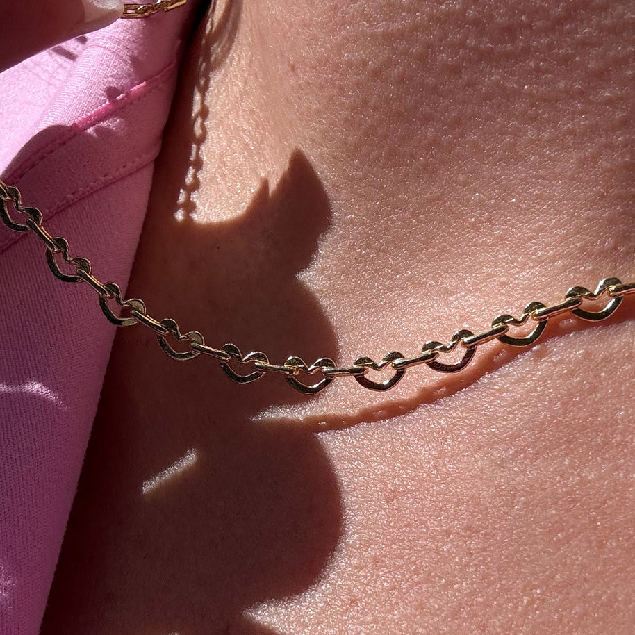 Golden Hearts Pattern Necklace