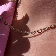 Golden Hearts Pattern Necklace