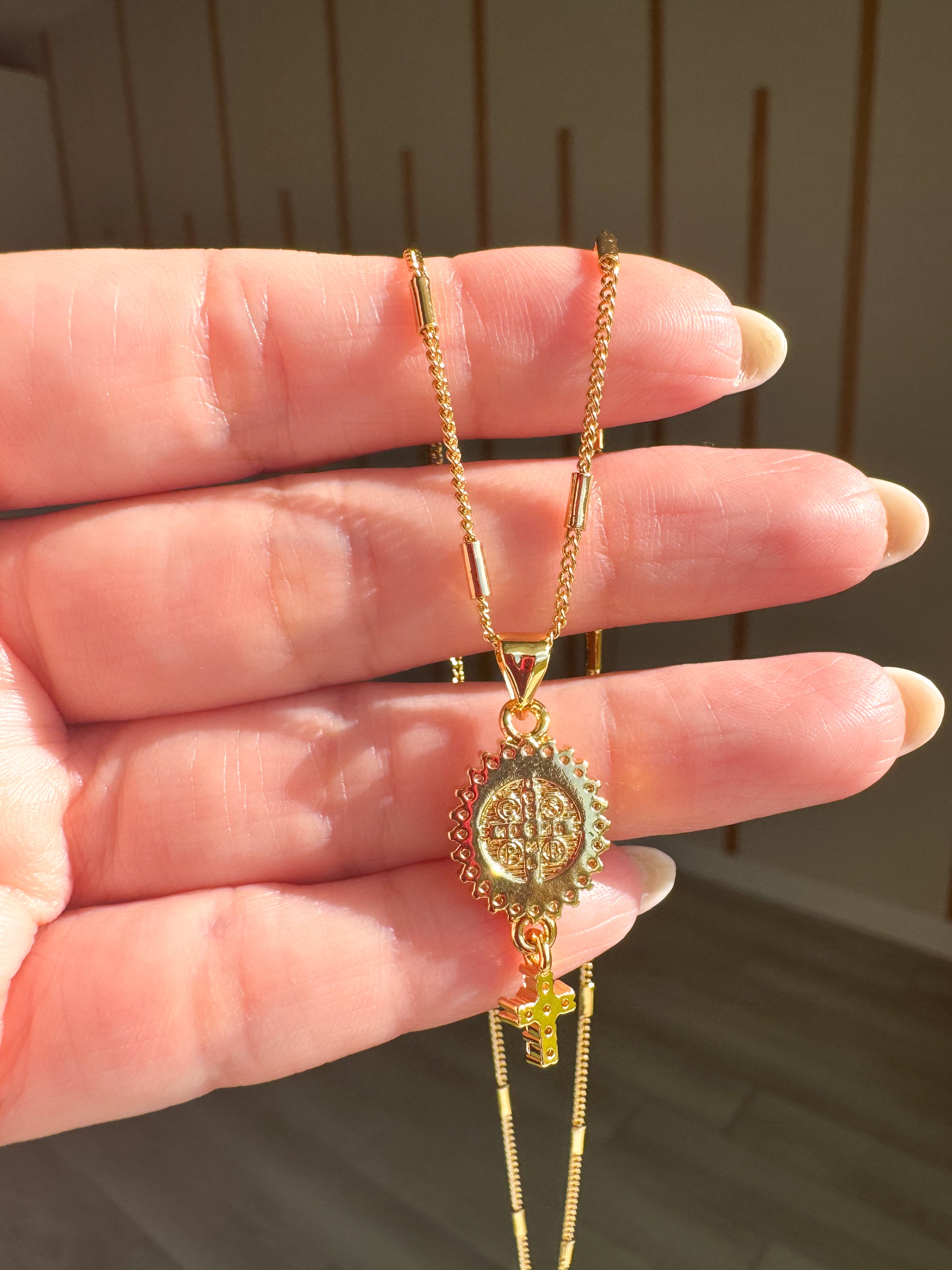 Saint Benedict & Cross Necklace