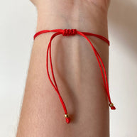 Virgin of the Valley Azabache and Flower Red Thread Bracelet
