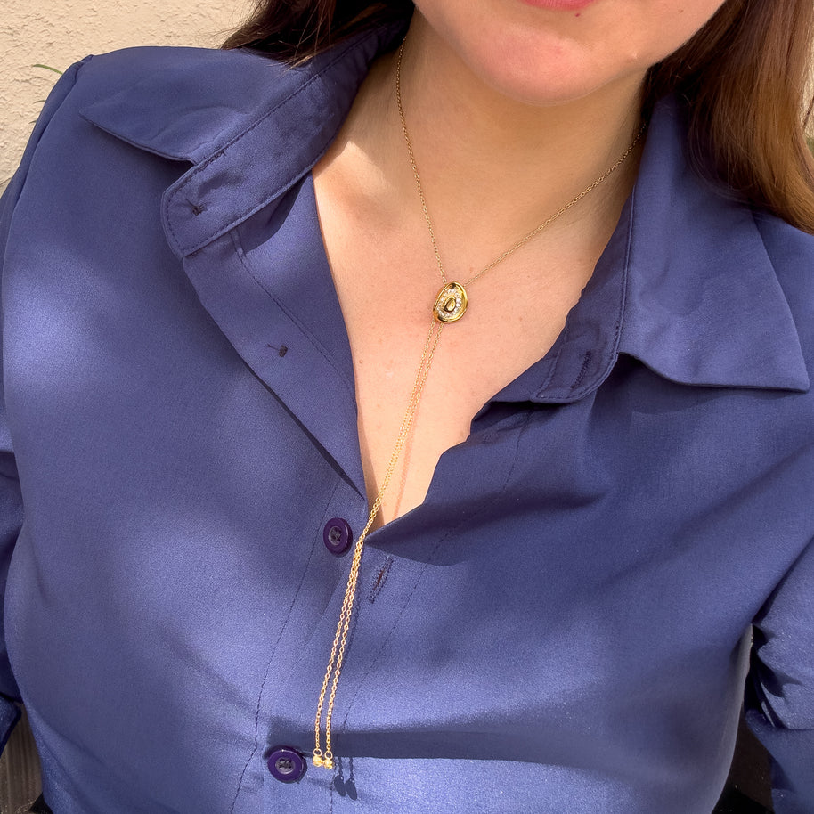 Golden Cowboy Y Style Adjustable Chain Steel Necklace