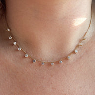 Mini Crystal Golden Steel Necklace