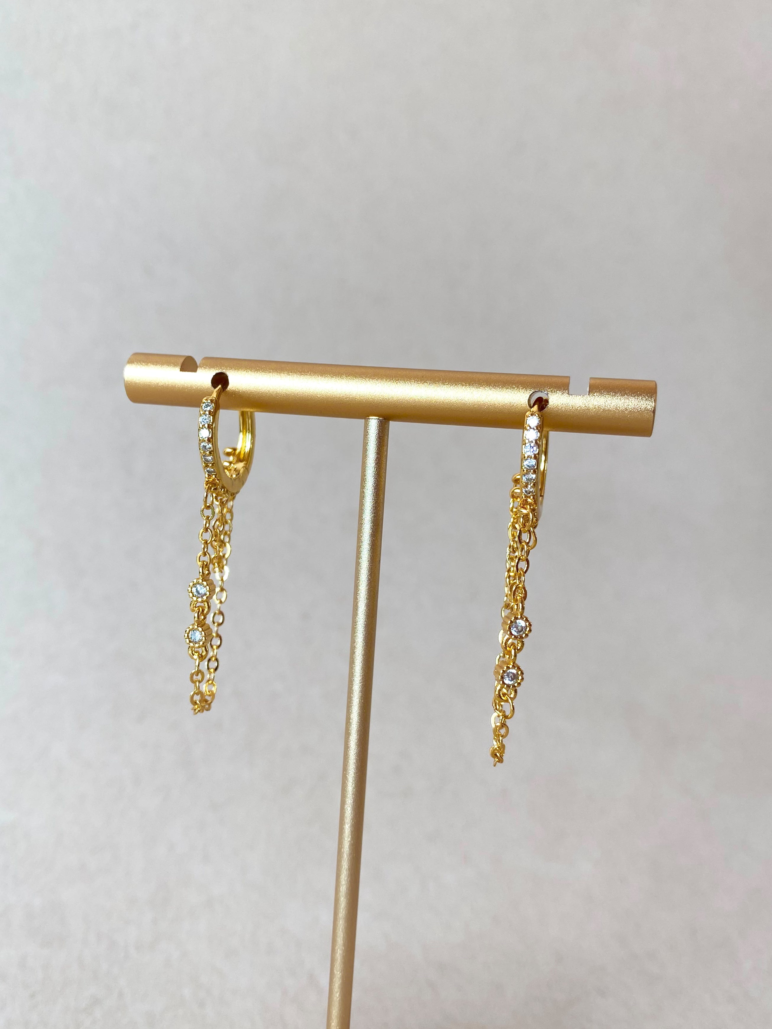 Golden 2 Chains Style Large Hoops