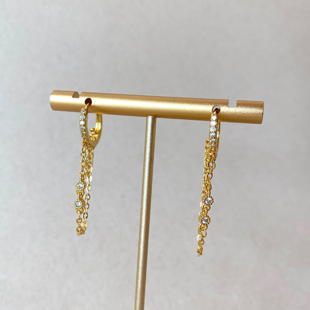 Golden 2 Chains Style Large Hoops