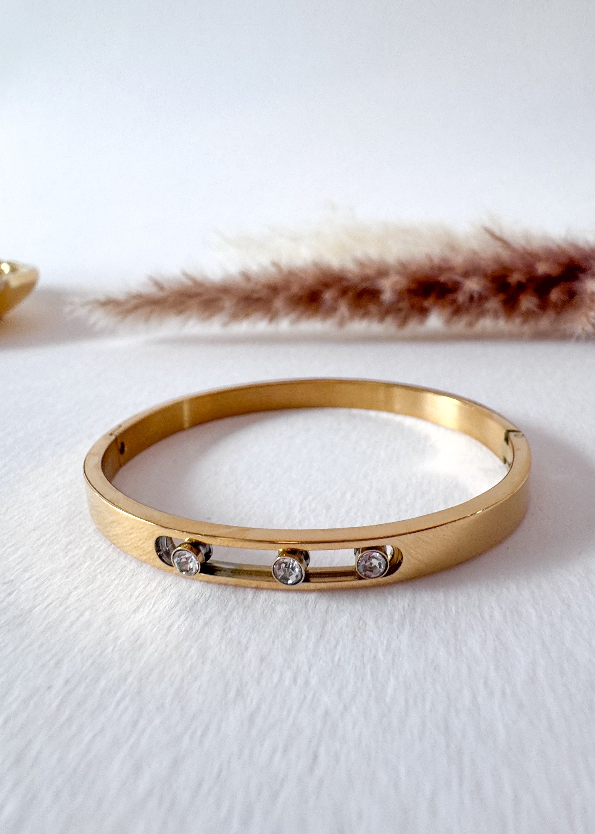 Bangle Move Thick Golden Steel Bracelet