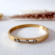 Bangle Move Thick Golden Steel Bracelet