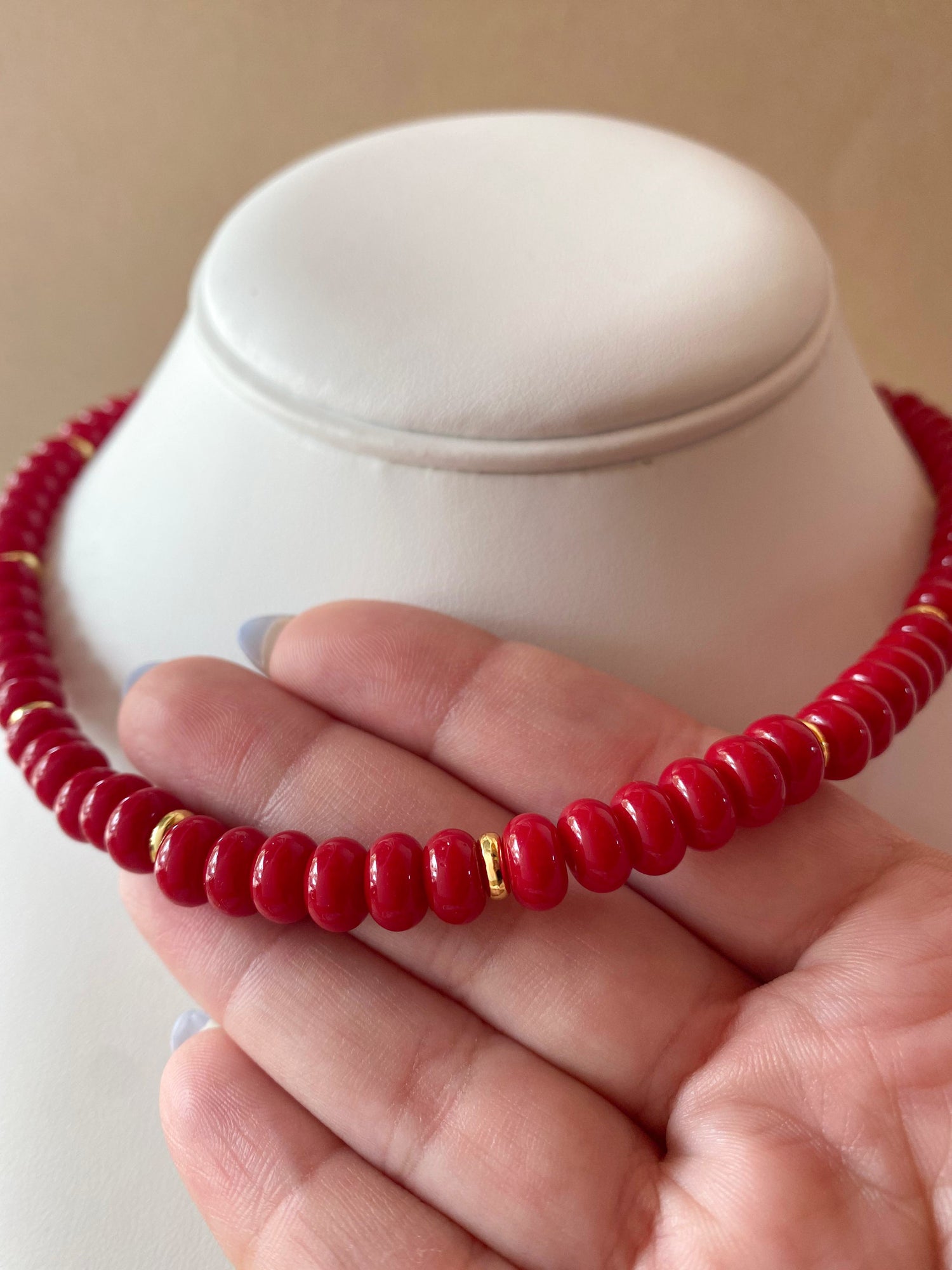 Red Morganita Beads Necklace