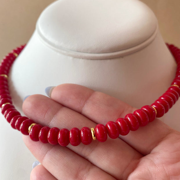Red Morganita Beads Necklace