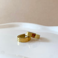 Big Oval Plain Golden Steel Hoops