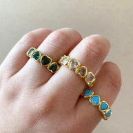 Crystals Hearts Colorful Rings
