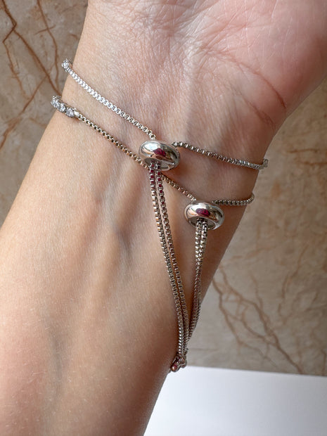 Brazaletes Ajustables Silver Clovers