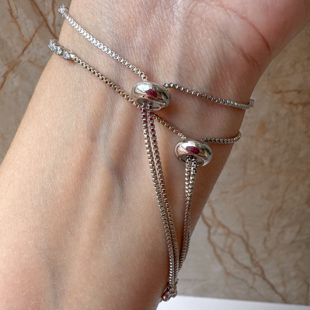 Brazaletes Ajustables Silver Clovers