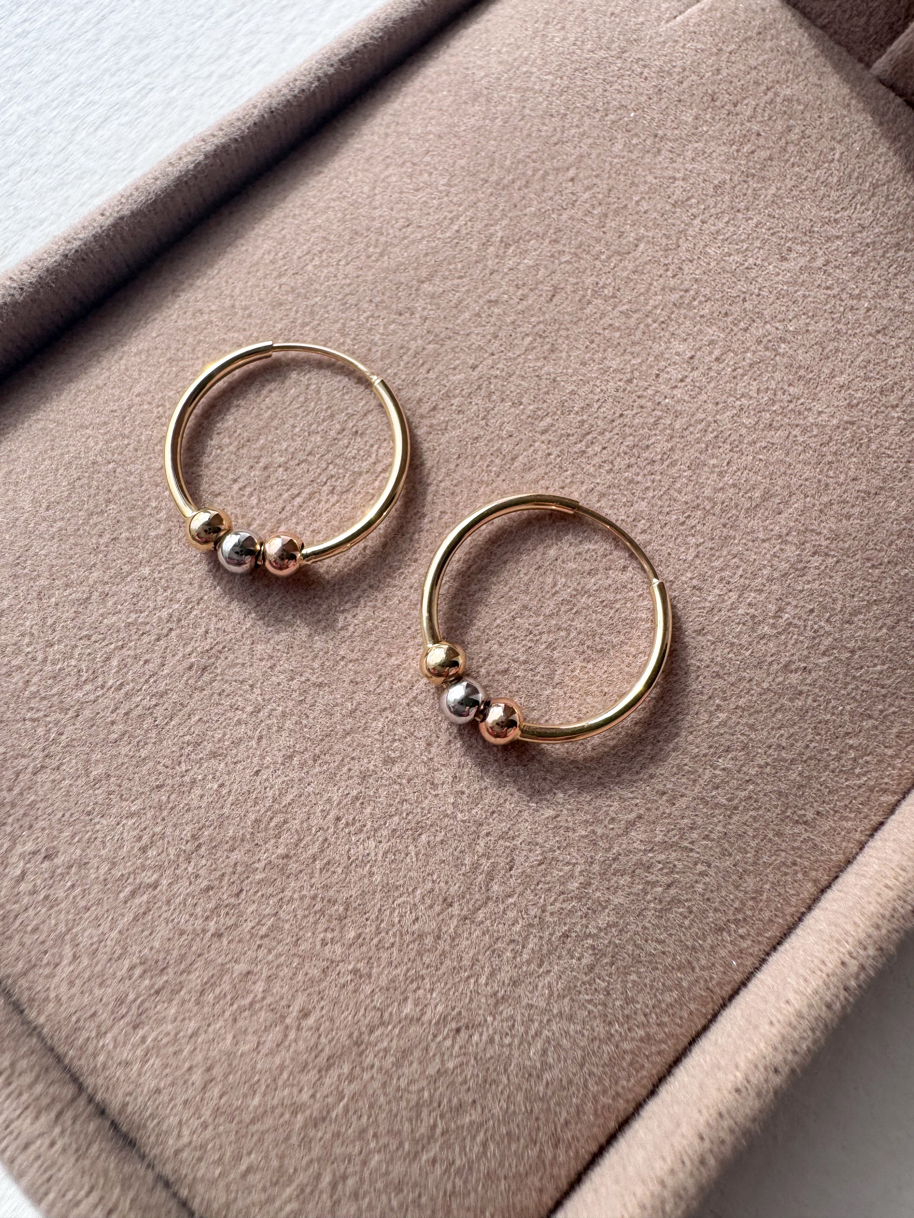 Argollas 3 Oros 18K