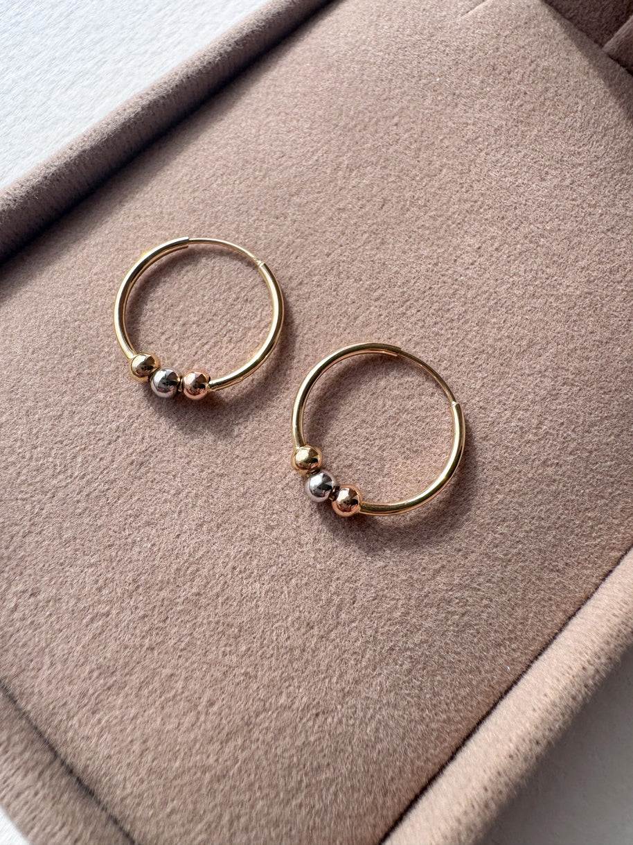 Argollas 3 Oros 18K