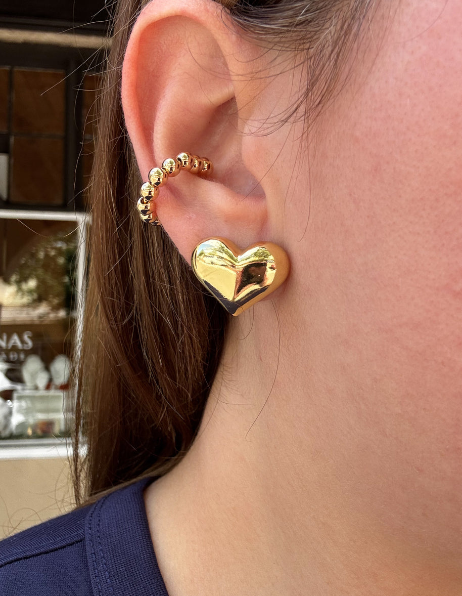 Aretes Corazon Dorado Grande