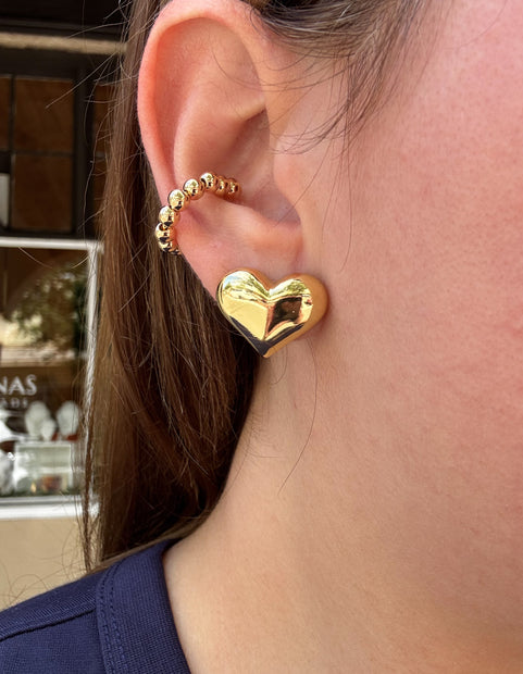 Aretes Corazon Dorado Grande