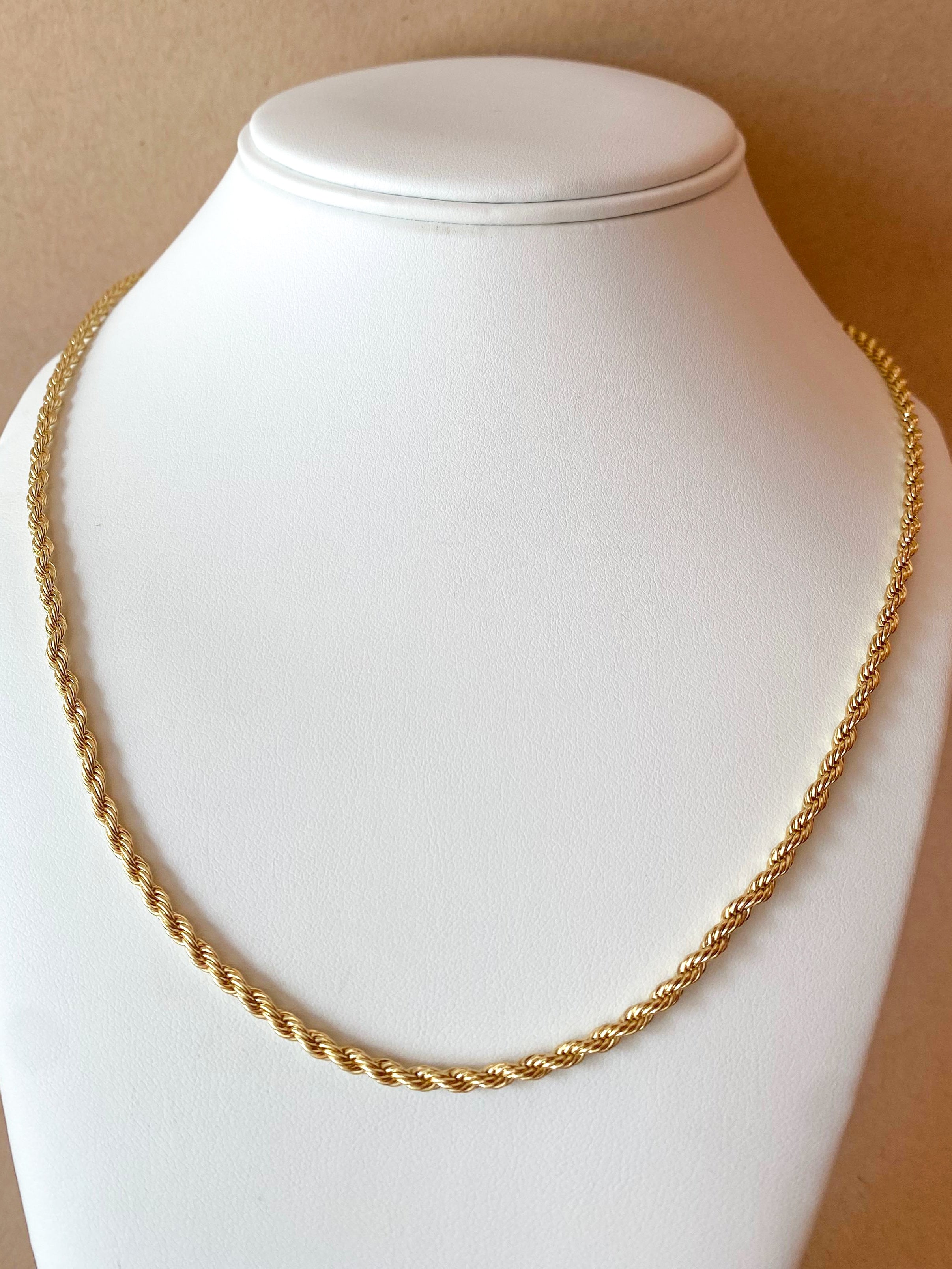 Plain Large Golden Rope Chain Style Necklace