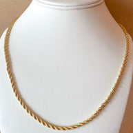 Plain Large Golden Rope Chain Style Necklace
