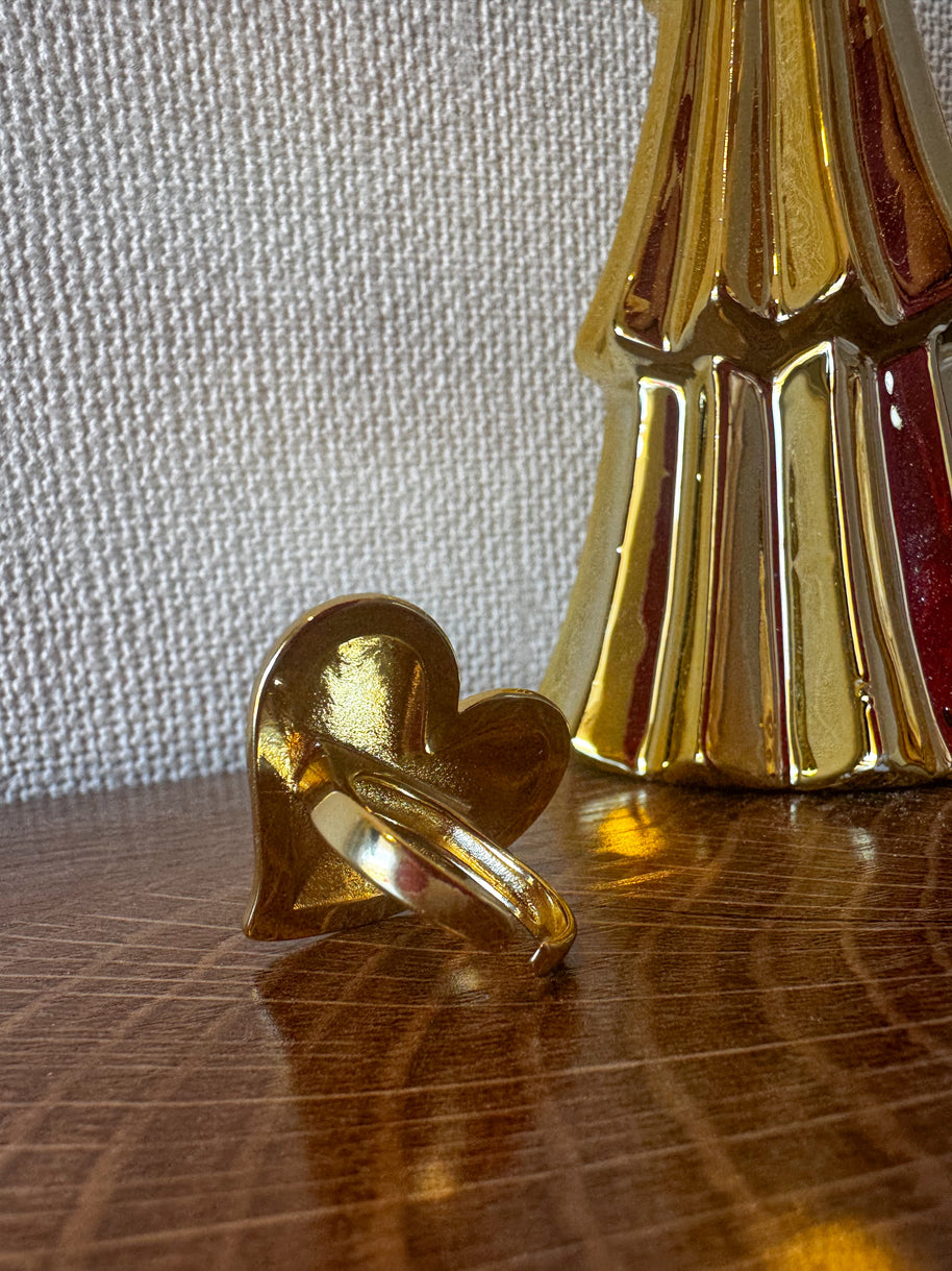 Big Golden Heart Ring