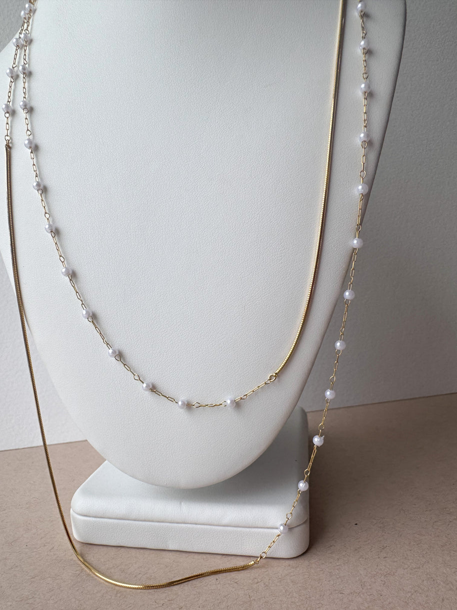 Large Pearls Golden Necklace