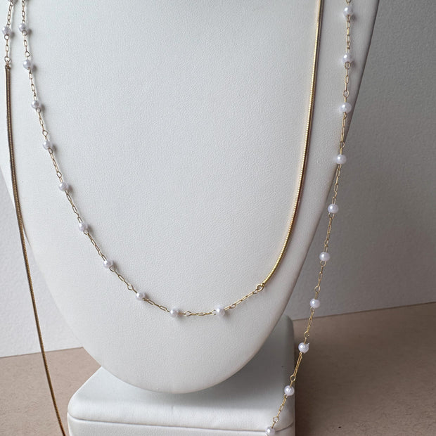 Large Pearls Golden Necklace