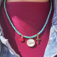 God Charms Turquoise Necklace