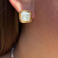 Square Mother Of Pearl Earrings