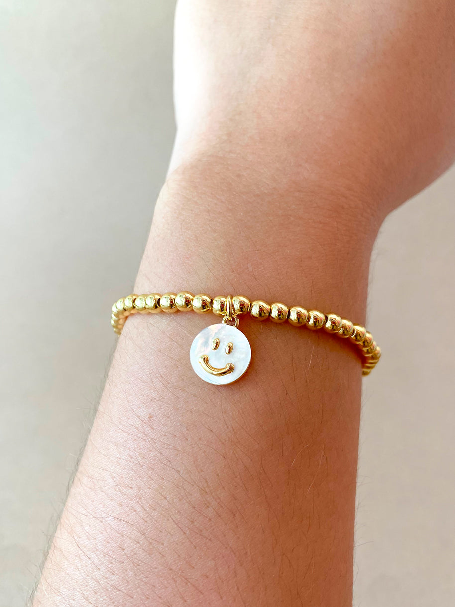 Happy Face, Textured Heart and Guitar Elastic Bracelets