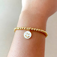 Happy Face, Textured Heart and Guitar Elastic Bracelets