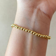 Golden or 2 Gold Style Elastic Bracelet with Heart Shape Charm